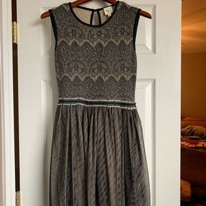 Anthropology vintage sweater and tulle dress.